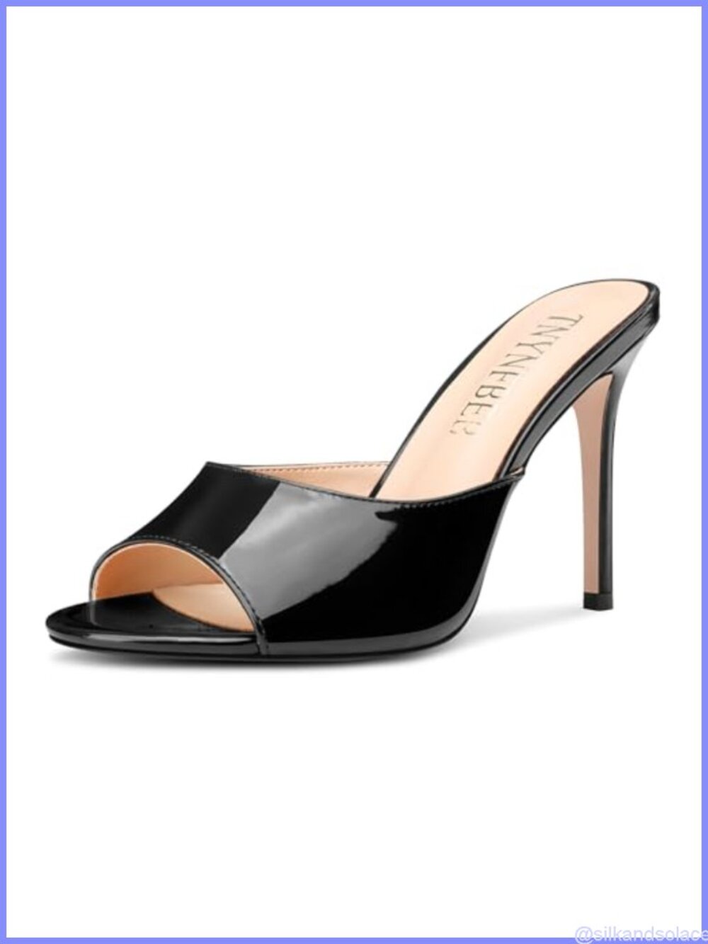 Women's Stiletto High Heel Peep Toe Slingback Sandals Patent Leather Mules